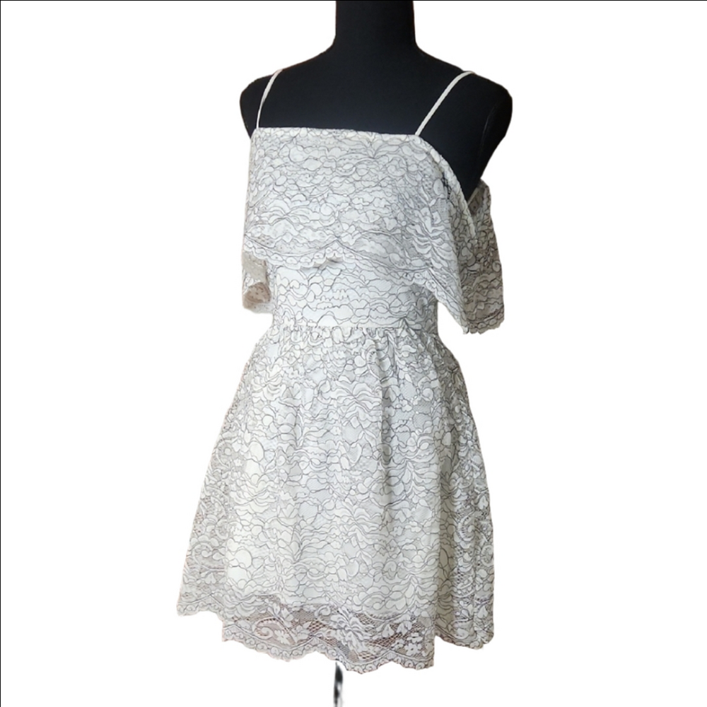 Francesca's White Ruffled Tiered Sundress, Size Small